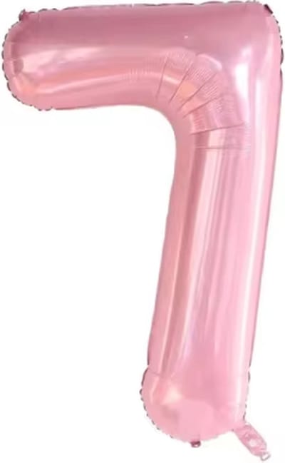 Jumada's - Feestdecoratie - 7e verjaardag - Roze folieballon - 36CM - Cijferballon - Party - Zevende verjaardag - Ballon - 7 - Folieballon - Roze