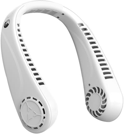 Draagbare Halsventilator, Verstelbare Bladloze Ventilator, Digitaal Scherm, 1200mAh Accu Voor Kantoor, Huis & Buiten
