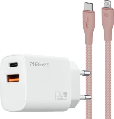 35w snel oplader geschikt voor iPhone iPad met Lightning kabel - Usb C power adapter 2 poorten met oplaadkabel 1m
