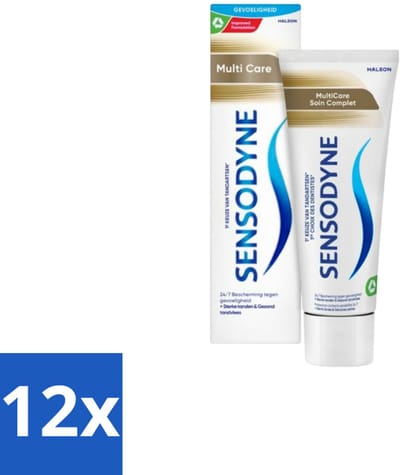 12 x Sensodyne Tandpasta MultiCare 75 ml - Gevoelige Tanden - Mondverzorging - Tandpasta - Tandgevoeligheid - Tandplak