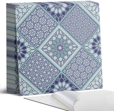 Coloray Plaktegels - Geometrische patronen in mozaïek Portugese Tegels - 30 cm x 30 cm - Turkoois Plaktegels - 9 stuks - Vierkant PVC Tegels - Plaktegels Keuken - Zelfklevende Vloertegels - Vinyl Tegels - Zelfklevende Tegels