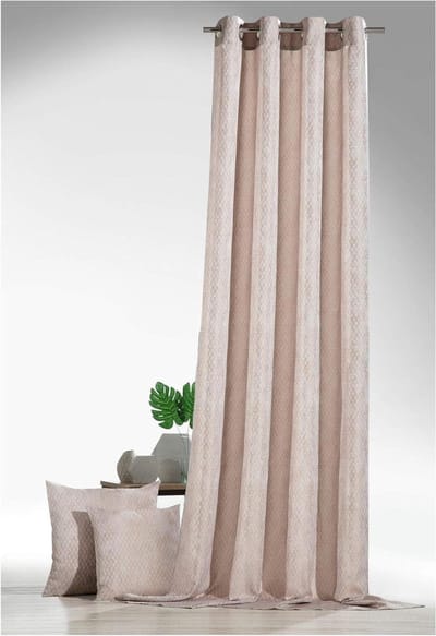 Oogjesgordijn - Paneelgordijn decoratief - Woonkamer aankleden - Jacquard geweven uienpatroon - 245x140 cm - Goud beige