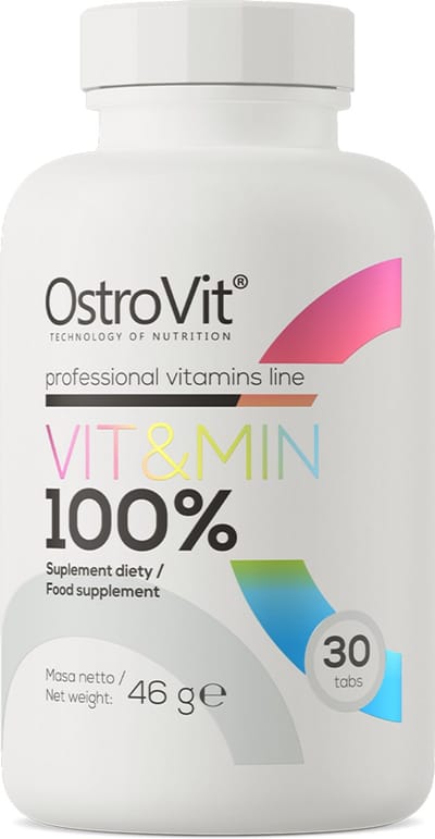 OstroVit - 100% VIT&MIN - 30 tablets - 20 vitamines en mineralen - Kwaliteit gegarandeerd geaccrediteerde laboratoria