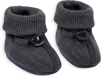 Smallstuff-Booties-Slofjes-Babyslofjes-Soft-Dark Grey-Kledingmaat-maat 68/74