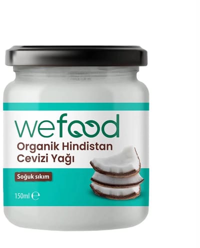 Wefood Biologische Kokosolie 150 ml – Koudgeperst – Ongeraffineerd – 100% Pure Kokosolie – Biologisch