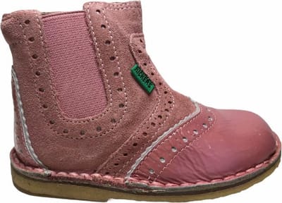 Kickers oxford elastiek rits kort laarsje Luke roze 24