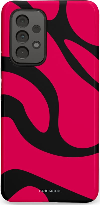 Casetastic hoesje geschikt voor Samsung Galaxy A53 (2022) 5G - Dubbellaagse bescherming - Zwart Roze Mamba Golven - Fashion Case - Roze Zwart