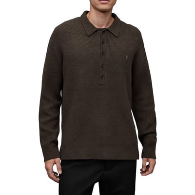 AllSaints Shapley Ls Polo Dark Ivy Green Größe: XXL | Poloshirts Outlet | Herren | Grün