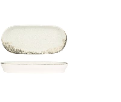 Kütahya Porselen Serveerschaal - Rustiground - Porselein - 16x8 cm (75cc) - set van 2