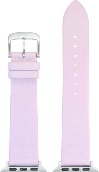 EULIT horlogeband geschikt voor Apple Watch 38/40/41 maat - Serie 1/2/3/4/5/6/7/8/9/10 + SE - nappa smart - 20 mm - lila paars - metalen verguld gesp - incl. adapter