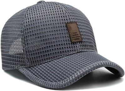 Unisex Mesh Baseball Cap voor Sport en Outdoor Activiteiten - Ademend en Stijlvol Hoofddeksel voor Mannen en Vrouwen, Grijs, Geschikt voor 55-60cm
