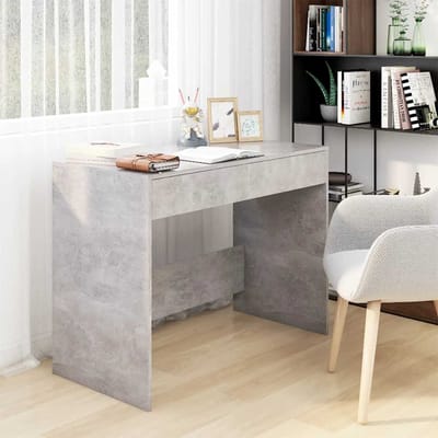 vidaXL - Bureau - 101x50x76,5 - cm - bewerkt - hout - betongrijs