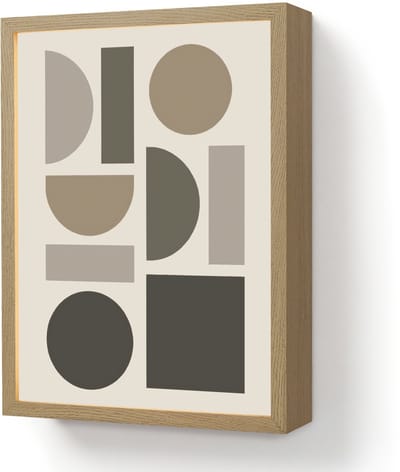 Wandlamp 30x40 cm - Oplaadbaar - Natuurlijke tinten - Grafisch - Verticale compositie - Wandlampen binnen woonkamer - Slaapkamer lamp - Decoratieve nachtlamp - Vloerlamp draadloos