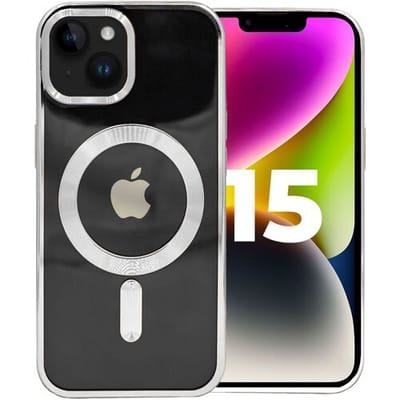ShieldCase hoesje geschikt voor iPhone 15 Pro hoesje zilver - Magneet compatible - Hoesje met camerabescherming - Zilveren hoesje geschikt voor iPhone 15 Pro hoesje magneet zilver - Shockproof backcover hoesje