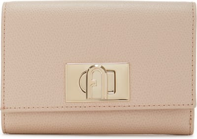 FURLA Leren Portemonnee 1927 Compact Wallet Ballerina i Beige