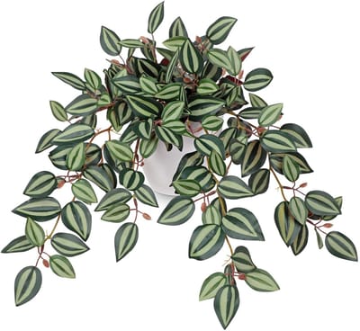 Nepplanten in potten 41 cm Kunstmatige Hangende Planten Koord van Planten Nep Potplanten Faux Tradescantia Zebrina voor Indoor Outdoor Home Office Badkamer Keuken Tafel Decor