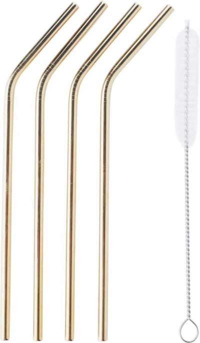 Rietjes Set/4 RVS Goud
