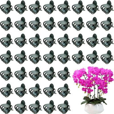 Plantenclips, Orchideeënklemmen, Duurzame Orchidee Klemmen, 1,5cm Diepe Donkergroene Orchideeclips Kunststof Plantenclip, Gebruikt voor Het Ondersteunen en Bevestigen van Planten
