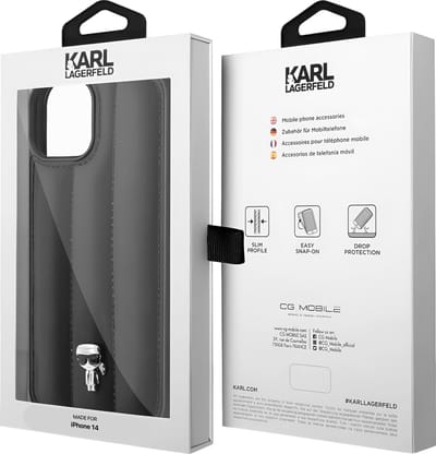 Karl Lagerfeld Puffy Ikonik Pin Case for iPhone 14 / 15 / 13 - Black