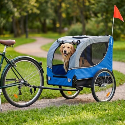 Hondenfietskar Opvouwbaar – Blauw/Zwart – Waterdicht – Tot 30kg