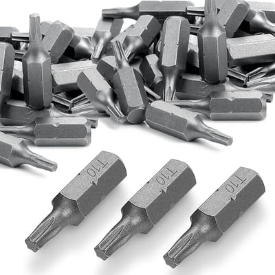 30 Stuks T10 Torx Bits Assortiment van 25mm voor Booropzetstukken en Schroevendraaiers