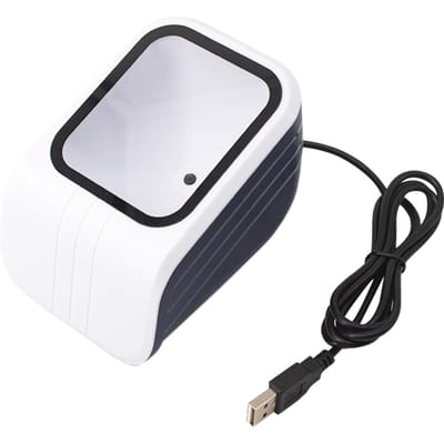 1D 2D QR Barcodescanner Platform met Spraakaankondiging Prompt USB Bedrade Barcodelezer wit