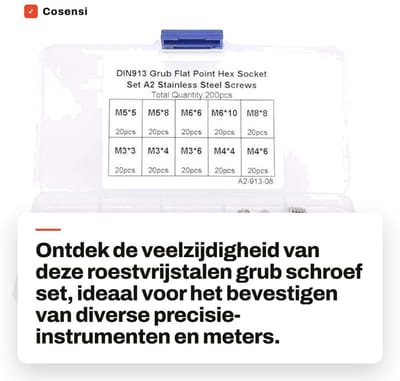 Dailygoods - Roestvrijstalen Grub Schroef Set - 200 stuks - Inclusief Opbergdoos - M3/M4/M5/M6/M8 - Voor Precisie-instrumenten - Voor Elektronische Pr...