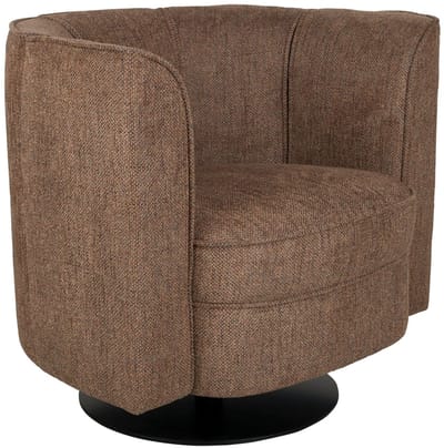 Dutchbone Flower Fauteuil/ Draaistoel Bruin