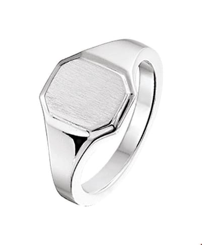 graveerring poli/mat zilver wit 1014461