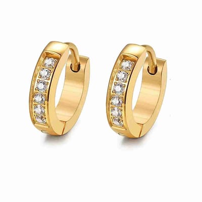 WeLoveSilver - oorbellen - goudkleurige oorringen - kristallen - 12mm