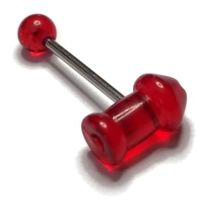 Aramat Jewels | Piercings | Rode Acryl Piemel Tongpiercing | | | |12mm | Staal | Volwassenen | Verkleurd niet
