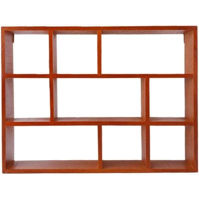 Shadow Box Displayplank Sterke Laadcapaciteit 9 Vakken Massief Hout Wandmontage Ophangbare Displayplank brown