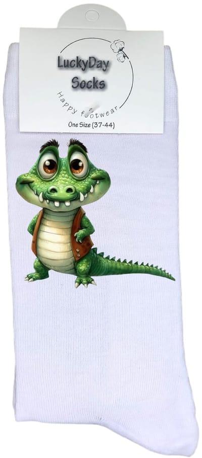 Luckyday Socks - Unisex sokken - Krokodil - cadeau sokken - Maat 37-44