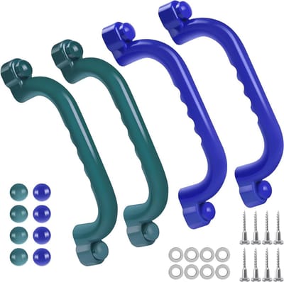 Veiligheidshandgrepen - Klimgrepen Set - Speeltoestel Gebruik - Antislip Grip Ontwerp - 4 Stuks - Meerkleurig