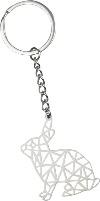 Sleutelhanger Geometrisch Metalen Sleutelhanger Patroon Sleutelhanger - Konijn
