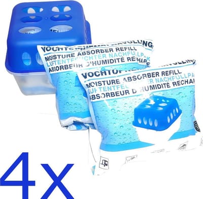 4X vochtopnemer met 8x 400gr zakjes