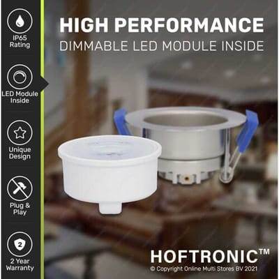 Set van 3 Mari - LED platte inbouwspots met lage inbouwdiepte 58mm - 3,8 Watt 270 Lumen - 6000K Daglicht wit - GU10 LED Module - Verzonken - Dimbaar - Rond - IP65 waterdicht - RVS