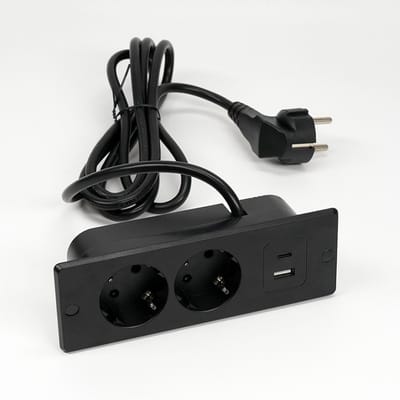 1,5 m 1,0 m platte dubbele voet, tweezijdige inbouwvoet, tweezijdige USB-interface voeding, vierkante voet, voet in de vorm van een gebruiker, werktafel, inbouwvoet voor vergaderruimtes