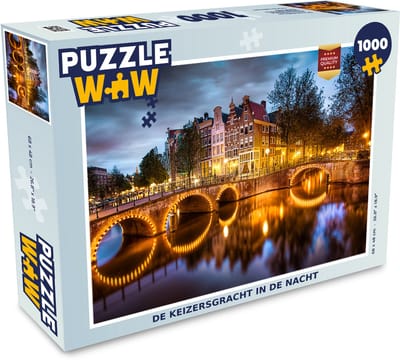 Puzzel De Keizersgracht in de nacht - Legpuzzel - Puzzel 1000 stukjes volwassenen