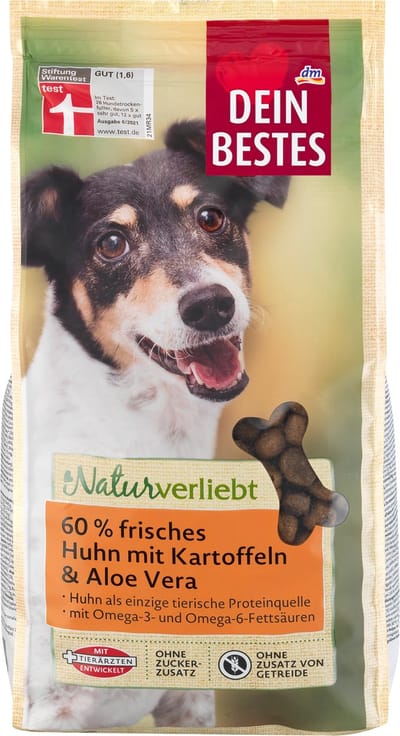 Dein Bestes Honden Droogvoer, in liefde met de natuur, met 60% verse kip & aloë vera, 1 Kg