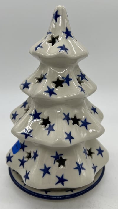 Bunzlau keramiek kerstboom blauwe sterren