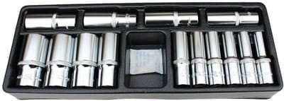 Steekdoppenset 1/2 inch, 14-delig, 10-32mm, Cr-V kwaliteit