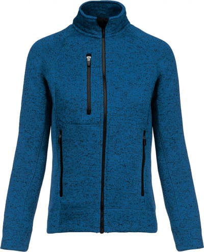Kariban Heather damesvest met rits K9107 - Light Royal Blue Melange - XXL