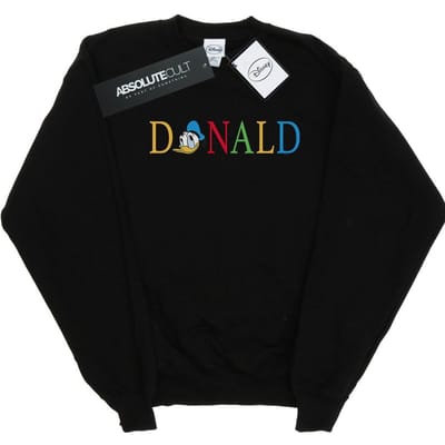 Disney Heren Donald Duck Letters Sweatshirt (Zwart)