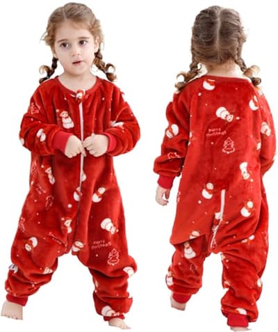 Slaapzak met Voeten voor Babytjes, Flanel, Winter, Lange Mouwen, 2,5 Tog, Geschikt voor 9 tot 18 Maanden