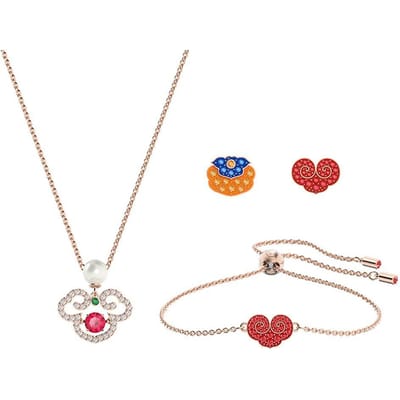 Swarovski Gratia Wishful Ketting Armband Oorbellen Set Dames Sieraden Veelkleurig 5622089 Box (Random Color) white