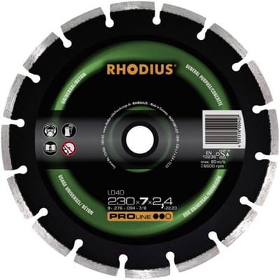 Diamantdoorslijpschijf beton Ø230 x 12 mm PROline LD40 - RHODIUS