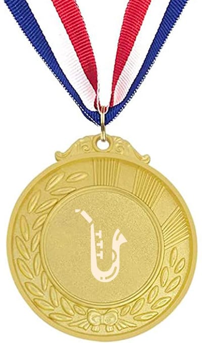 Akyol - saxofoon medaille goudkleuring - Saxofoon - cadeau muziekliefhebber - leuk cadeau voor je vriend om te geven - verjaardag muzikant