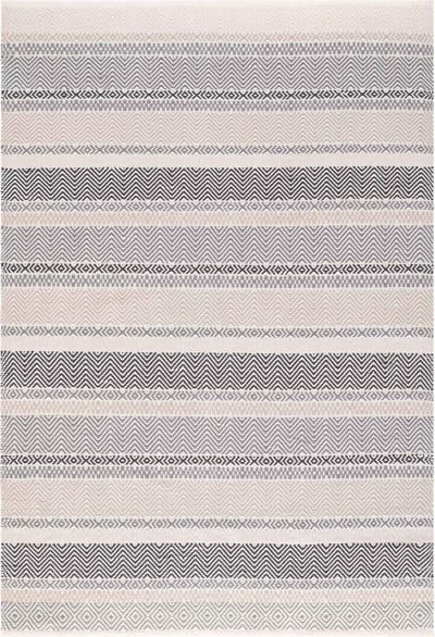 Easy Living - Easy Living Boardwalk Grey Multi Vloerkleed - 160x230  - Rechthoek - Buiten,Laagpolig Tapijt - Modern - Beige, Grijs, Zwart