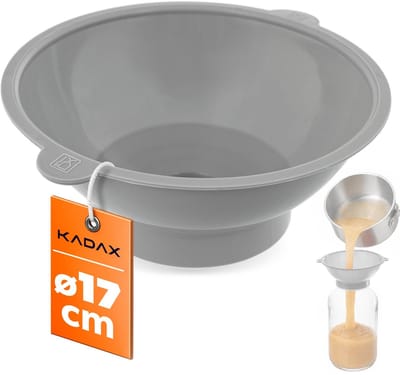 KADAX Vultrechter van kunststof voor glazen, trechter voor het vullen van inmaakpotten met een diameter van 43 mm tot 100 mm, inmaaktrechter (grijs)